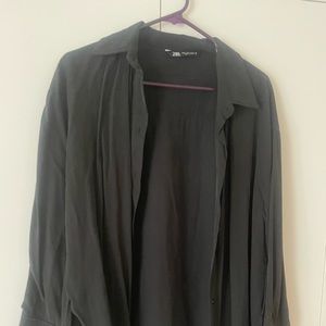 Zara black button down